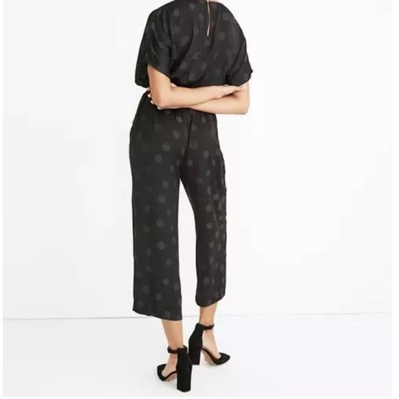NWT Madewell Wrap Front Smock Waist Jumpsuit in Dot Jacquard Size Small - Picture 2 of 16